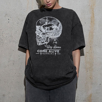 Dry Bones Come Alive Christian Washed T-Shirt