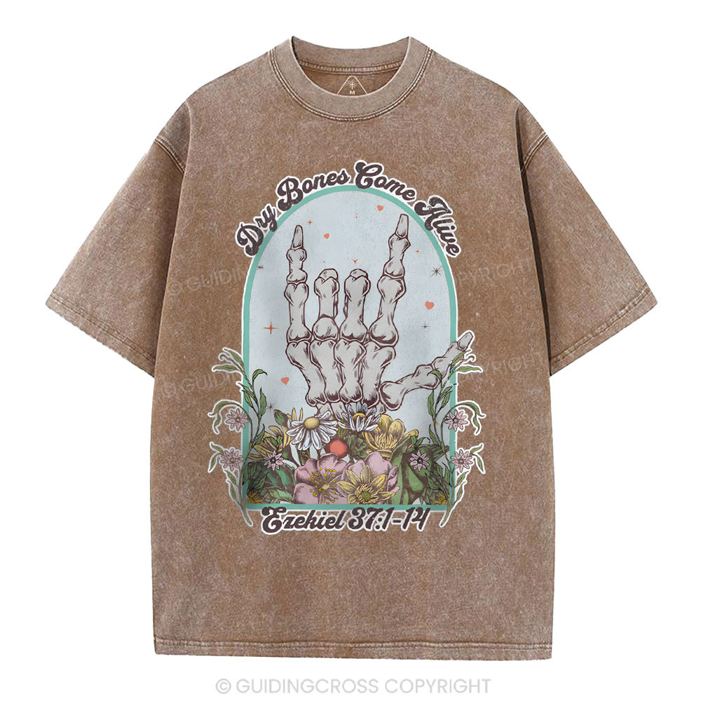 Dry Bones Come Alive Christian Washed T-Shirt