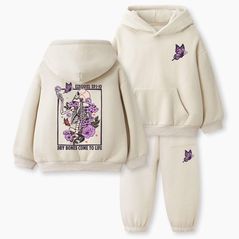 Dry Bones Come To Alive Christian Kid Fleece Hoodie Set