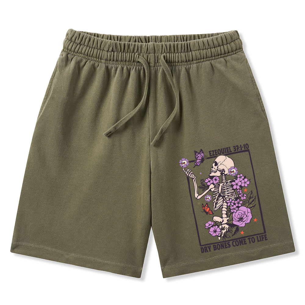 Dry Bones Come To Alive Christian Washed Shorts