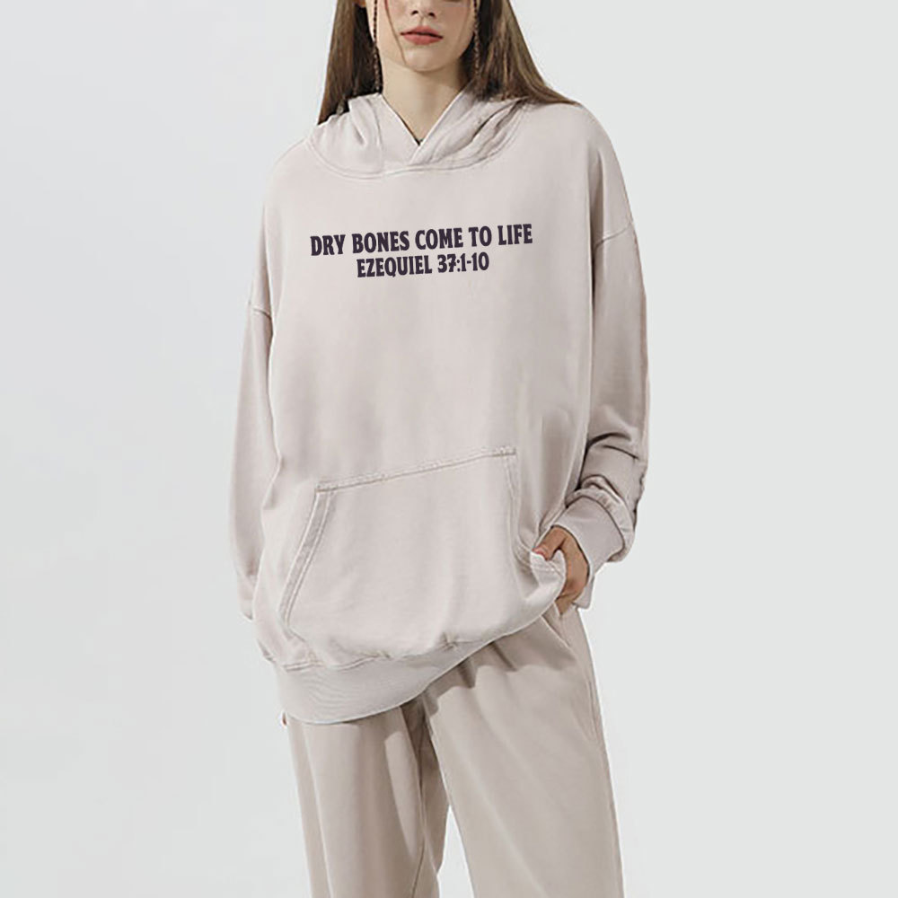Dry Bones Come To Life Christian Washed Hoodie
