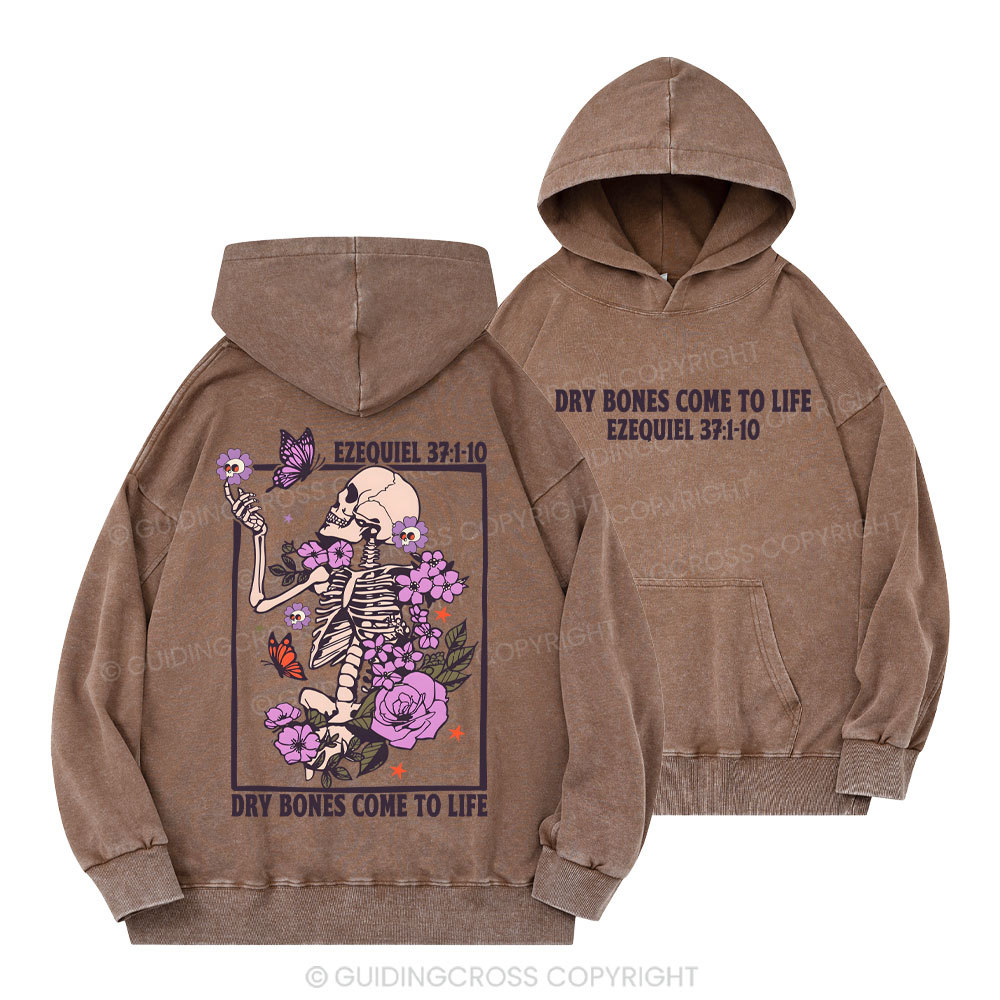 Dry Bones Come To Life Christian Washed Hoodie