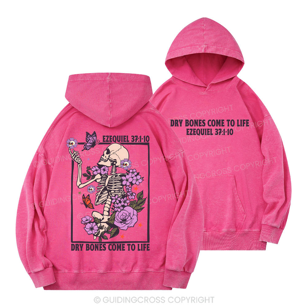 Dry Bones Come To Life Christian Washed Hoodie