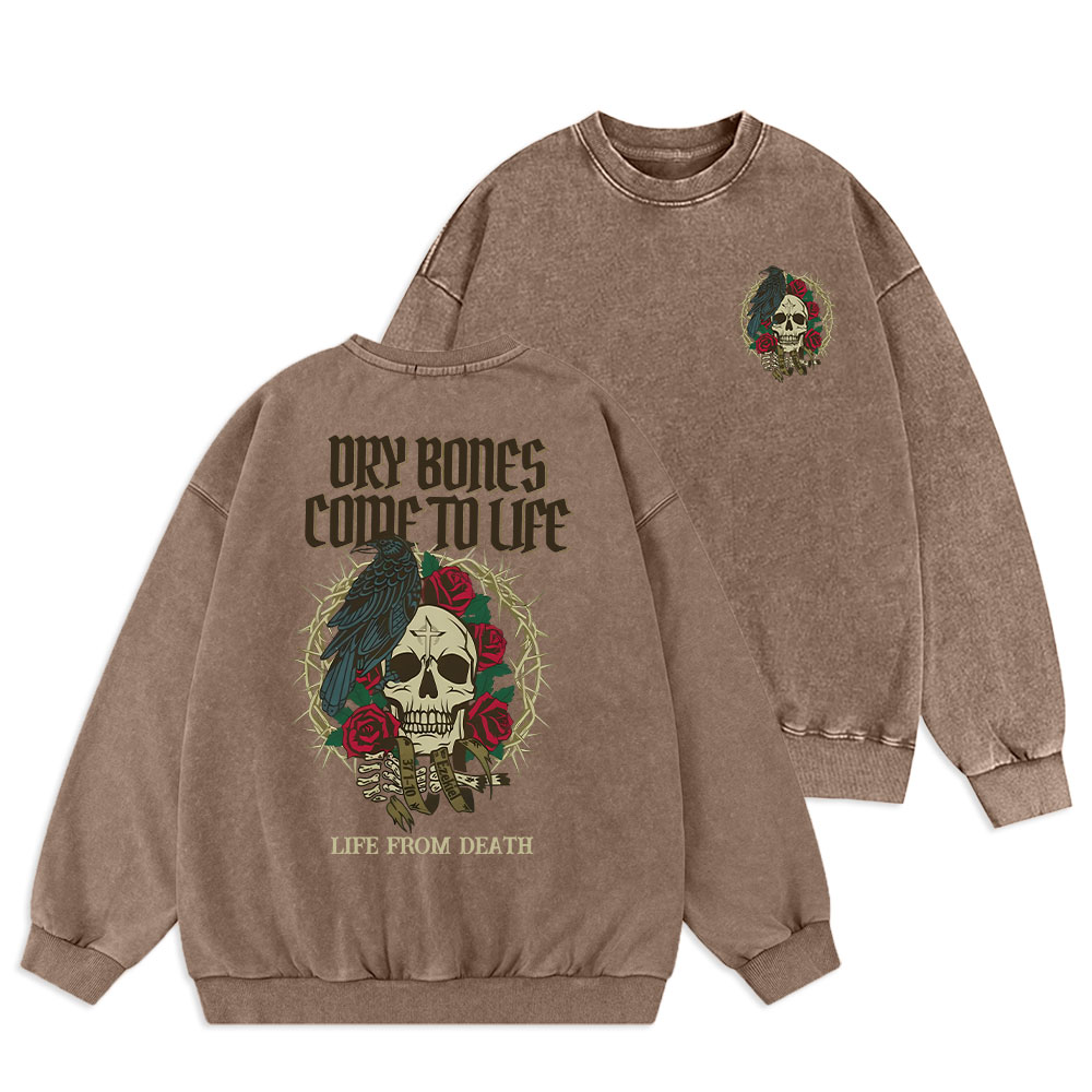 Dry Bones Come To Life Christian Washed Sweatshirt