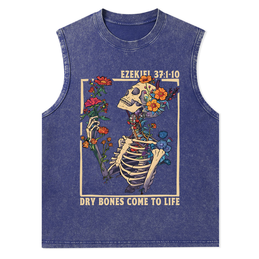 Dry Bones Come To Life Christian Washed Tank Top