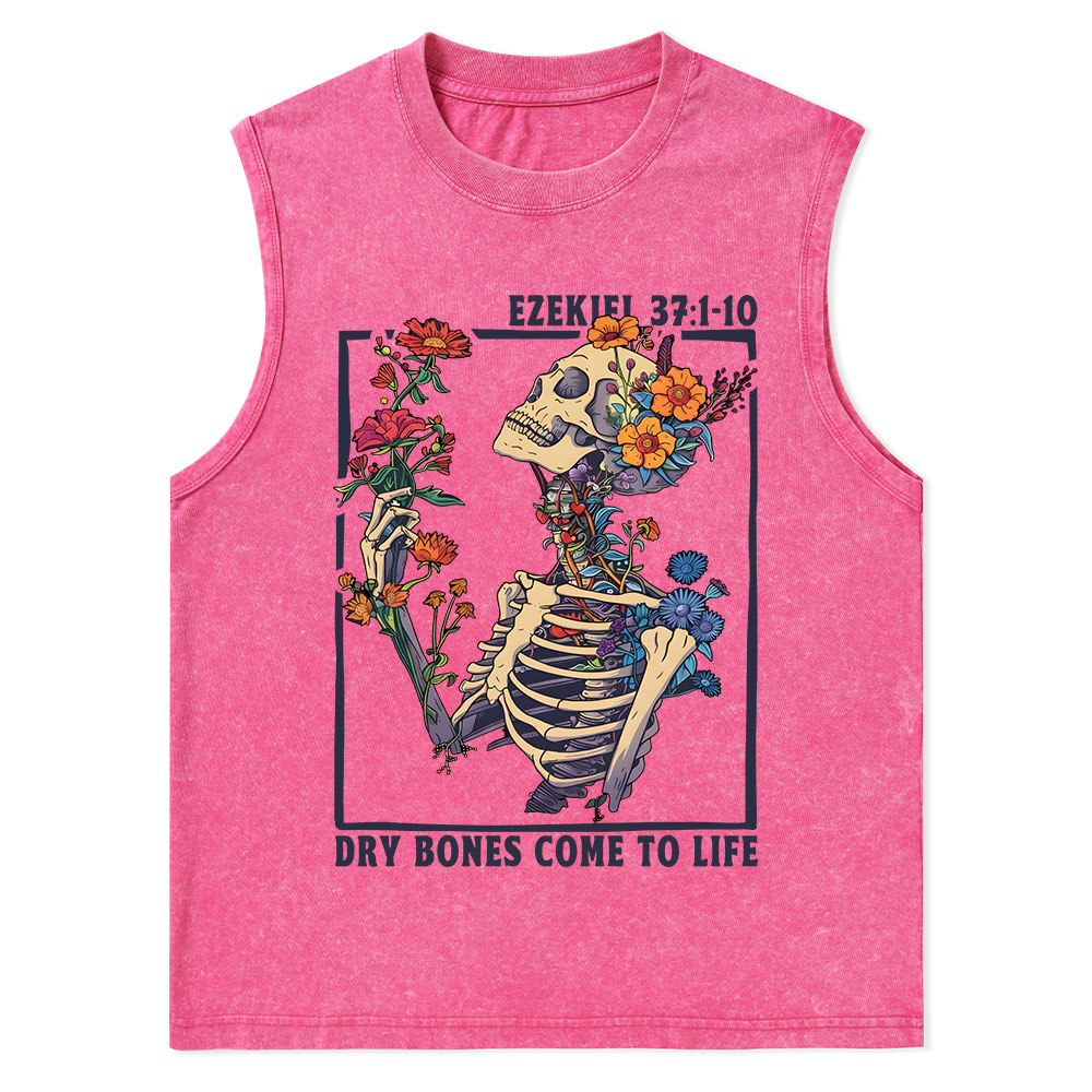 Dry Bones Come To Life Christian Washed Tank Top