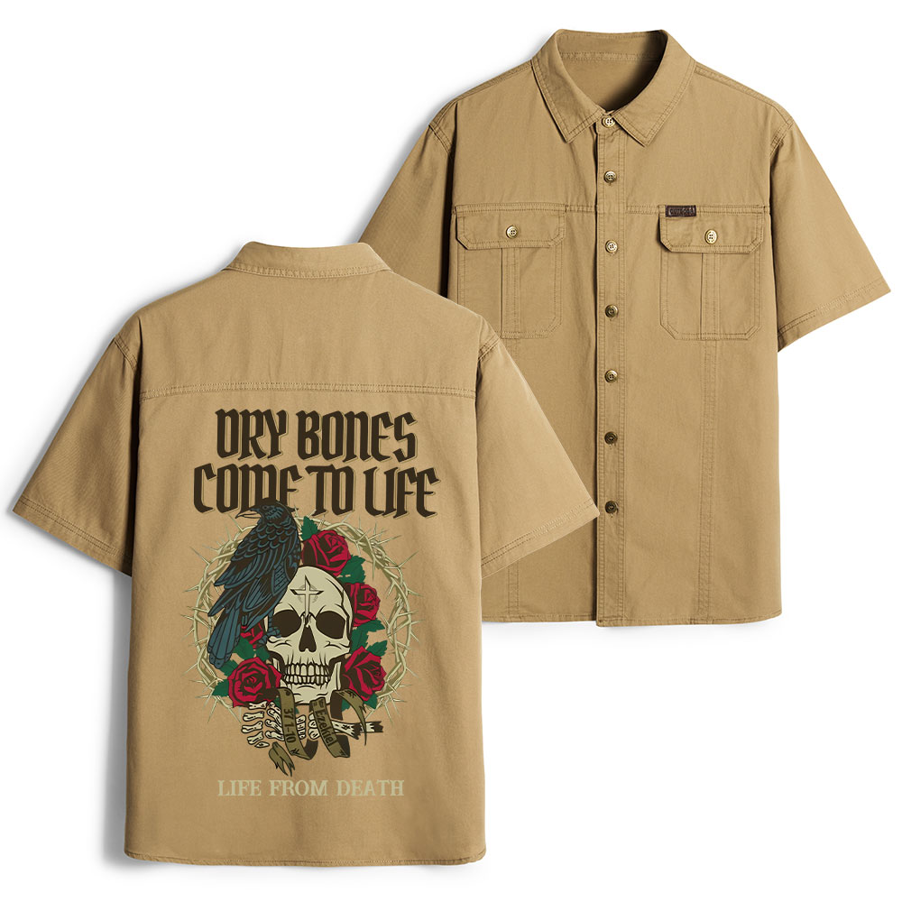 Dry Bones Come To Life Christian Work Shirt 