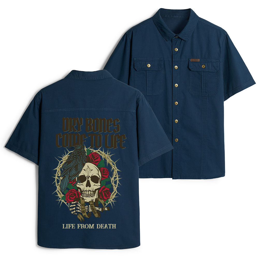 Dry Bones Come To Life Christian Work Shirt 