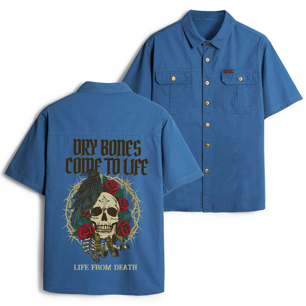 Dry Bones Come To Life Christian Work Shirt 