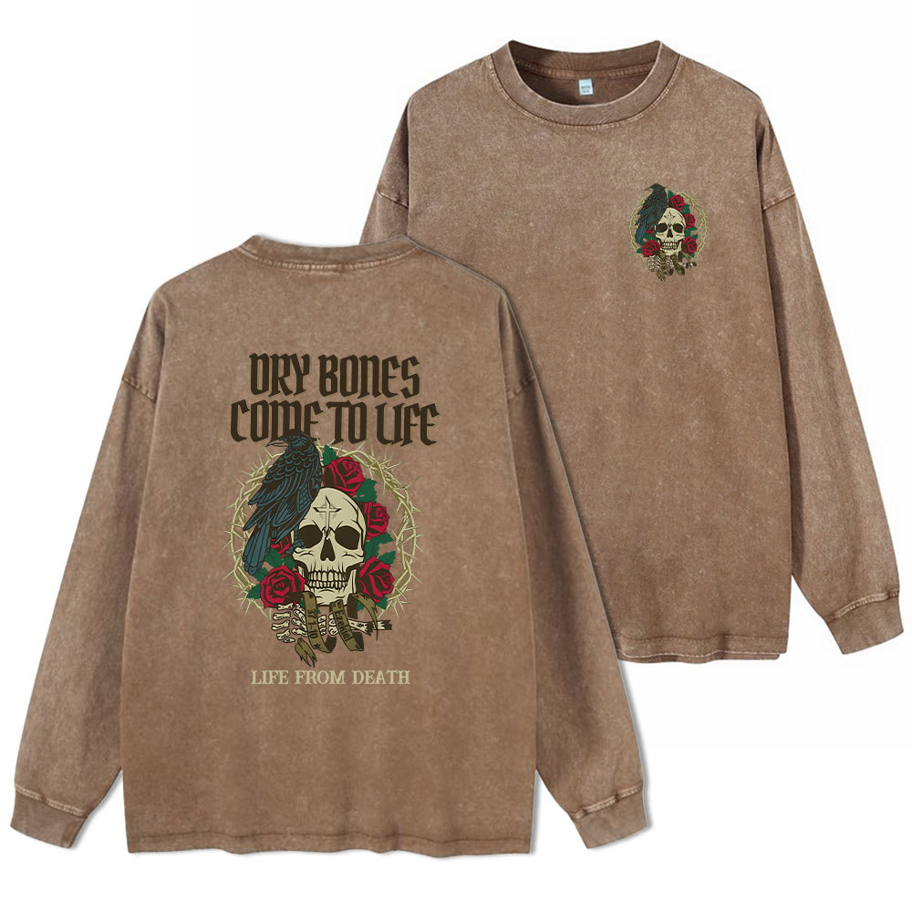 Dry Bones Come To Life Chrsitian Washed Long Sleeve T-Shirt