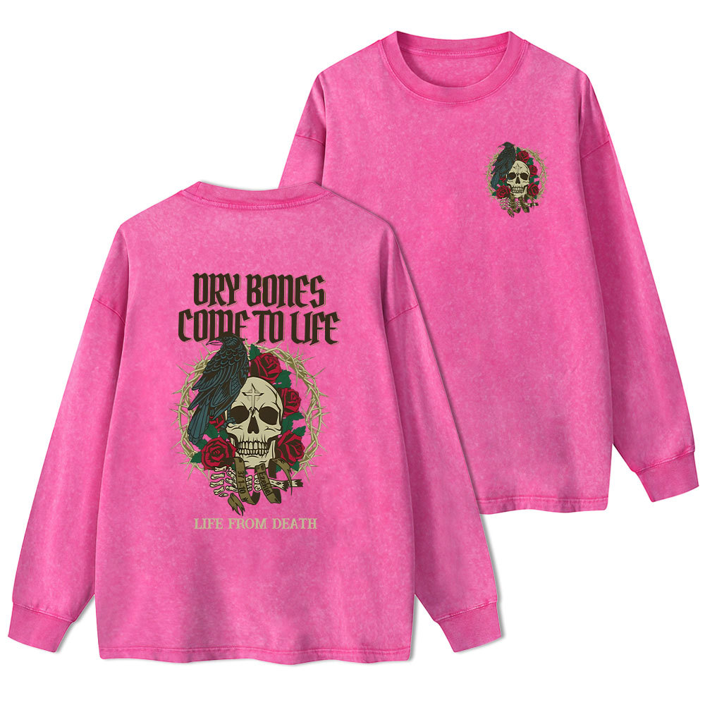 Dry Bones Come To Life Chrsitian Washed Long Sleeve T-Shirt