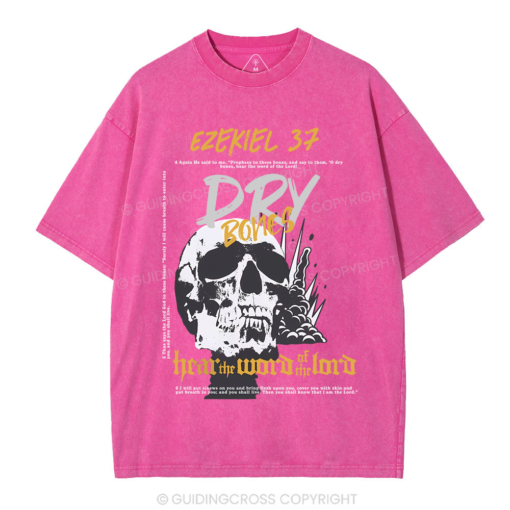Dry Bones Hear The Word Of The Lord Christian Washed T-Shirt