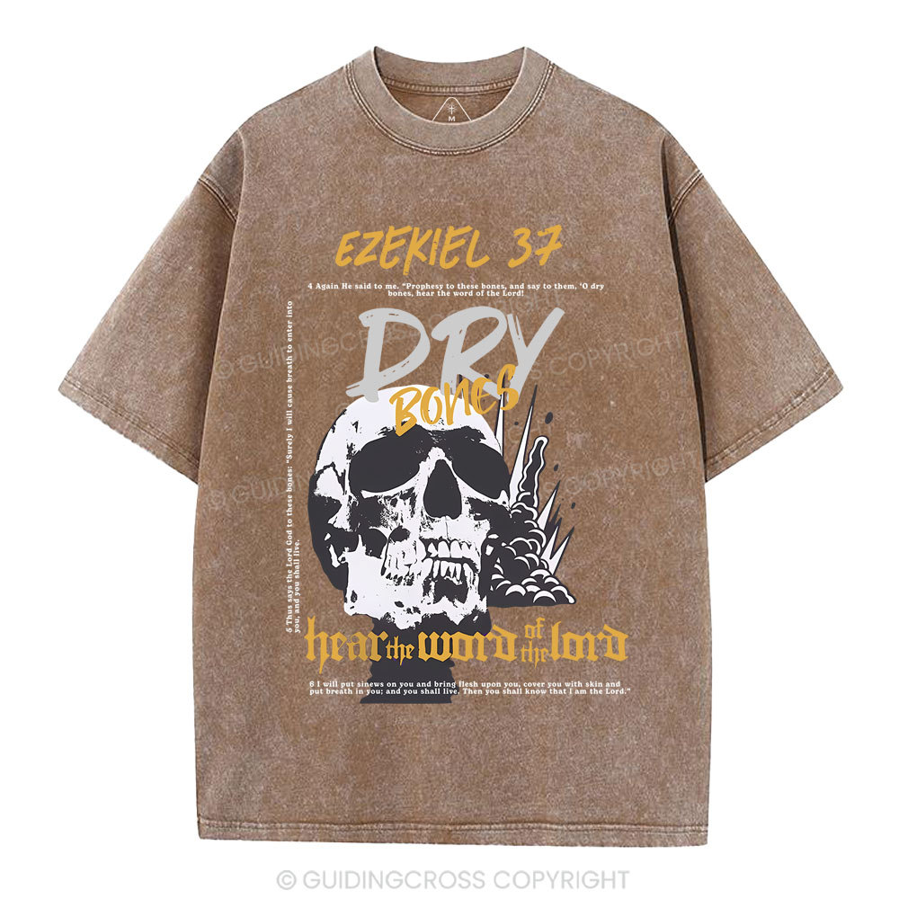 Dry Bones Hear The Word Of The Lord Christian Washed T-Shirt