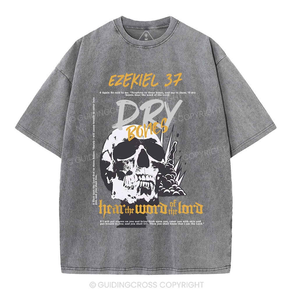 Dry Bones Hear The Word Of The Lord Christian Washed T-Shirt