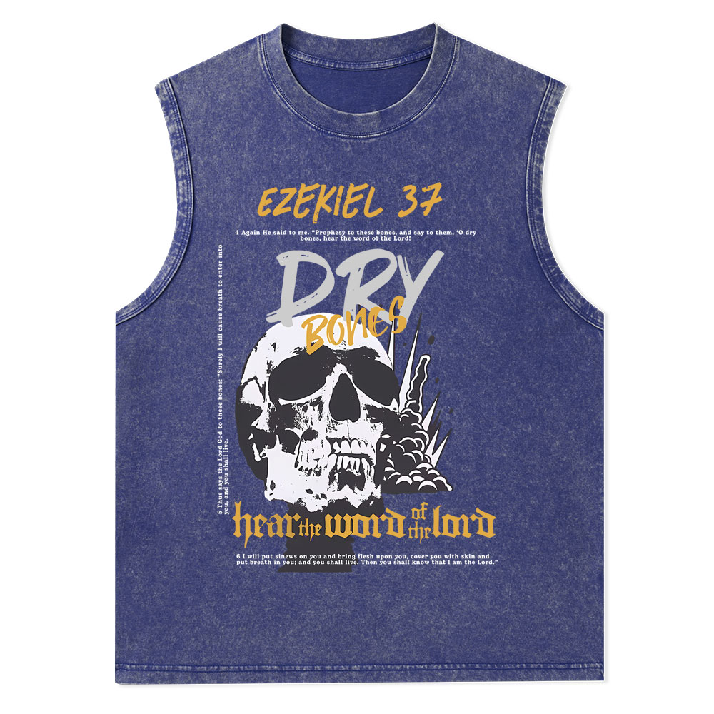 Dry Bones Hear The Word Of The Lord Christian Washed Tank Top