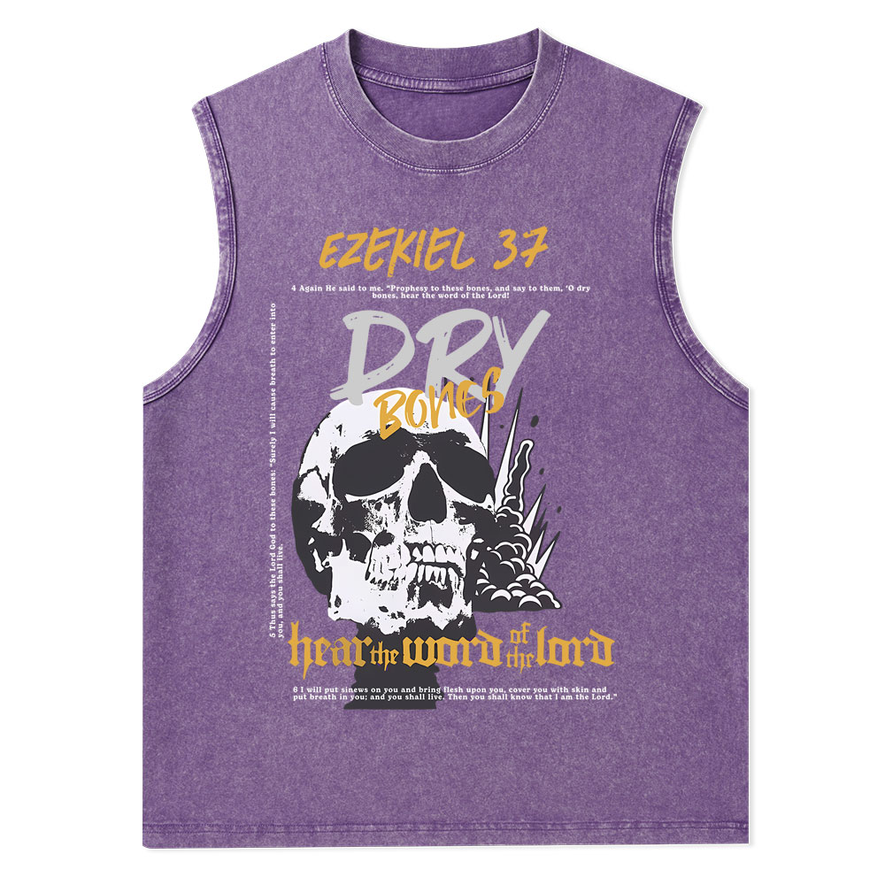 Dry Bones Hear The Word Of The Lord Christian Washed Tank Top