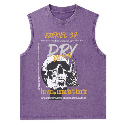 Dry Bones Hear The Word Of The Lord Christian Washed Tank Top
