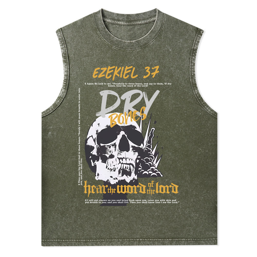 Dry Bones Hear The Word Of The Lord Christian Washed Tank Top