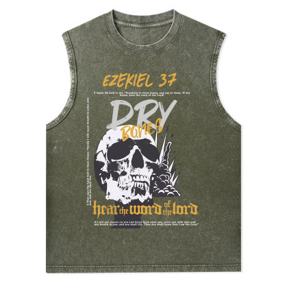 Dry Bones Hear The Word Of The Lord Christian Washed Tank Top