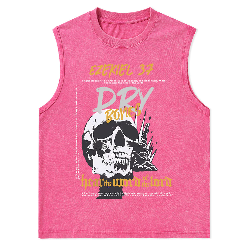 Dry Bones Hear The Word Of The Lord Christian Washed Tank Top
