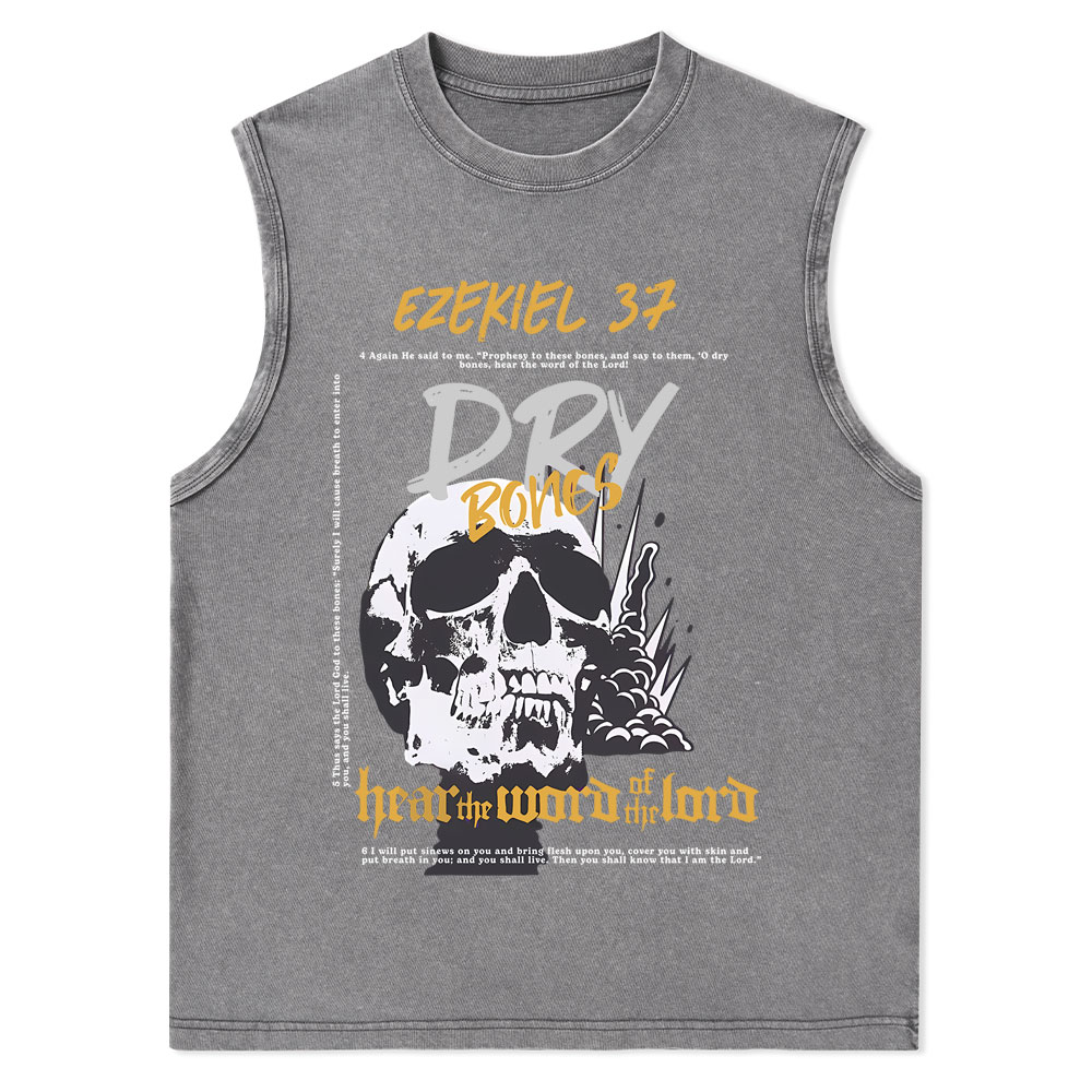 Dry Bones Hear The Word Of The Lord Christian Washed Tank Top