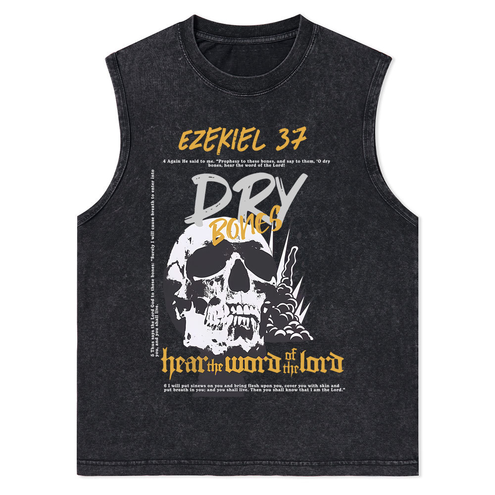 Dry Bones Hear The Word Of The Lord Christian Washed Tank Top