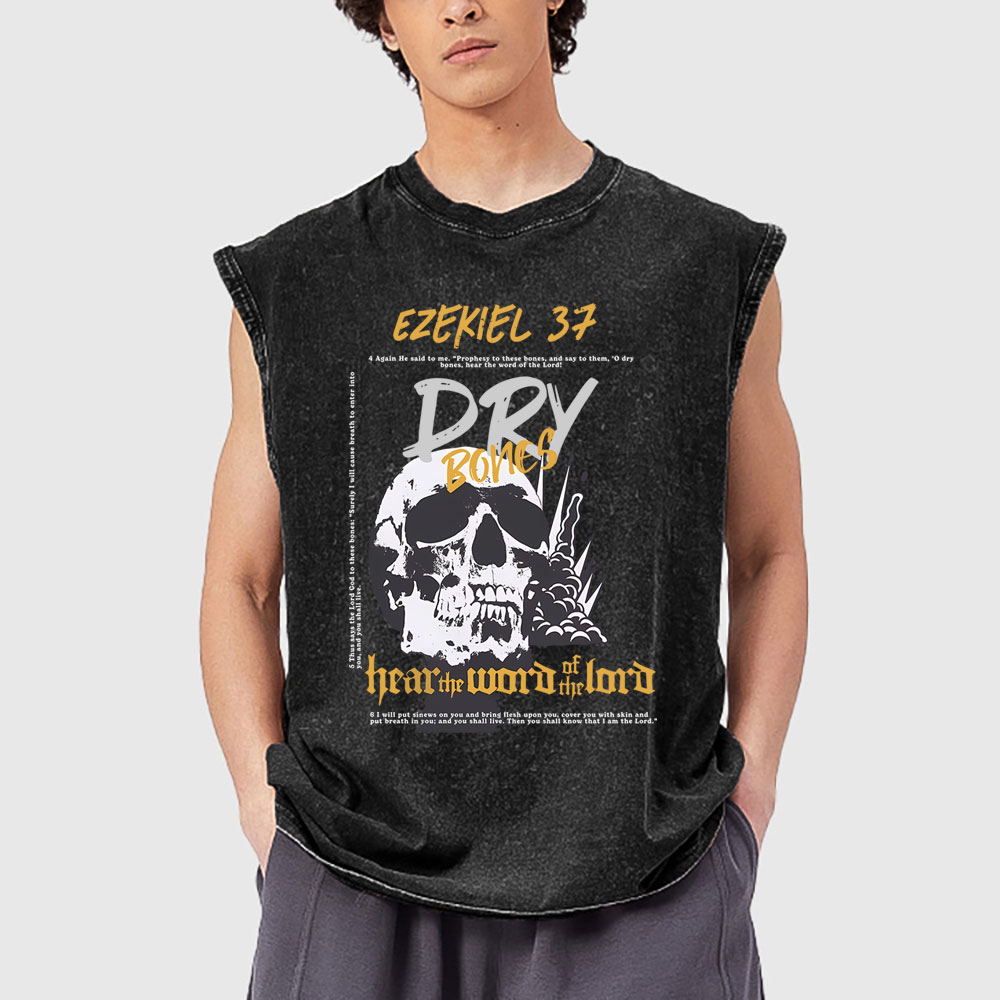 Dry Bones Hear The Word Of The Lord Christian Washed Tank Top