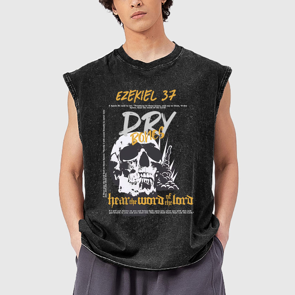 Dry Bones Hear The Word Of The Lord Christian Washed Tank Top