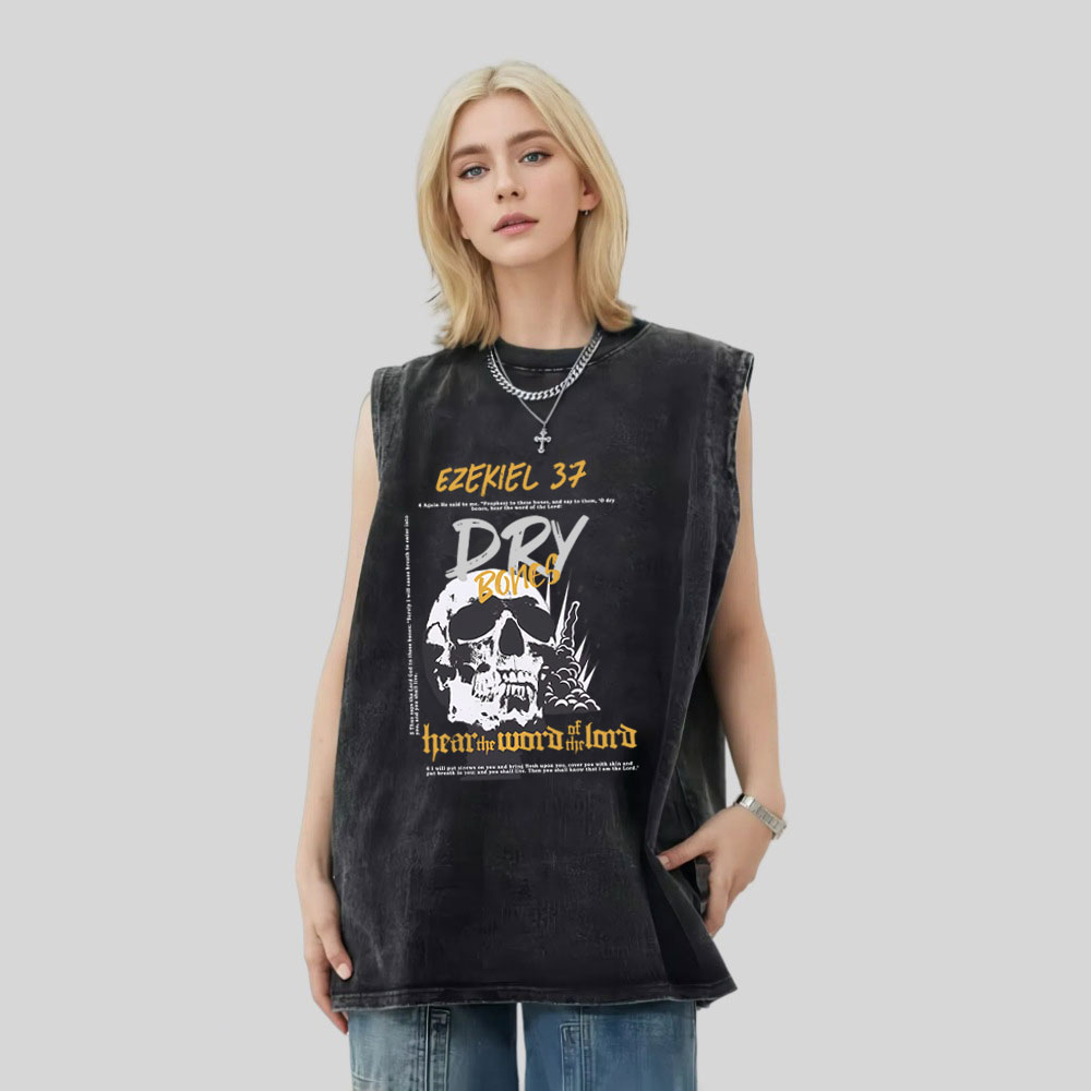 Dry Bones Hear The Word Of The Lord Christian Washed Tank Top