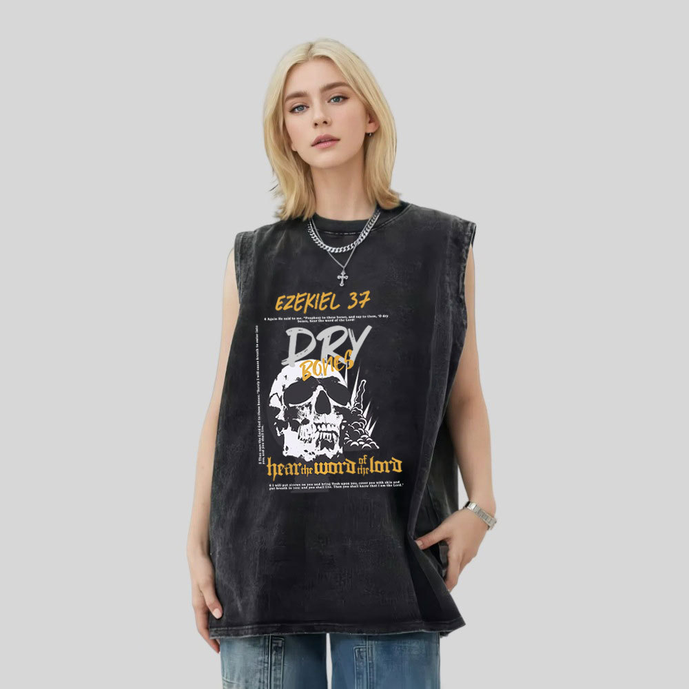 Dry Bones Hear The Word Of The Lord Christian Washed Tank Top
