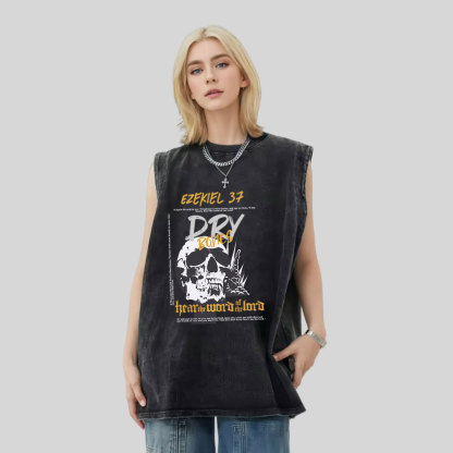 Dry Bones Hear The Word Of The Lord Christian Washed Tank Top