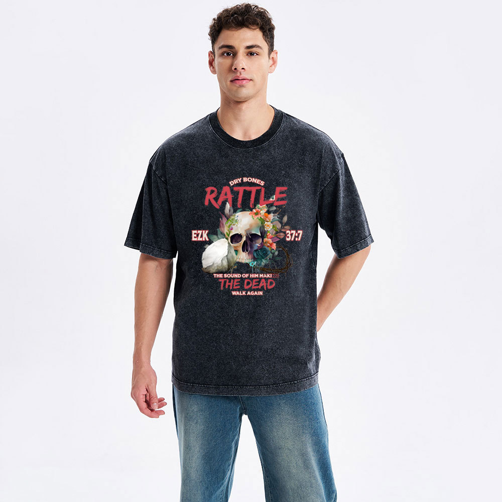 Dry Bones Rattle The Dead Christian Washed T-Shirt