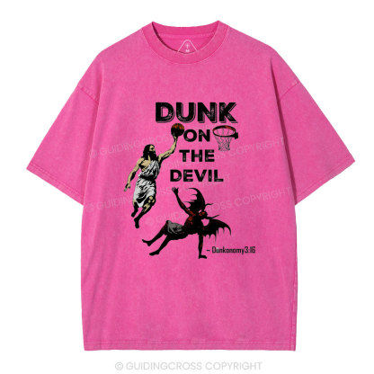 Dunk On The Devil Christian Washed T-Shirt