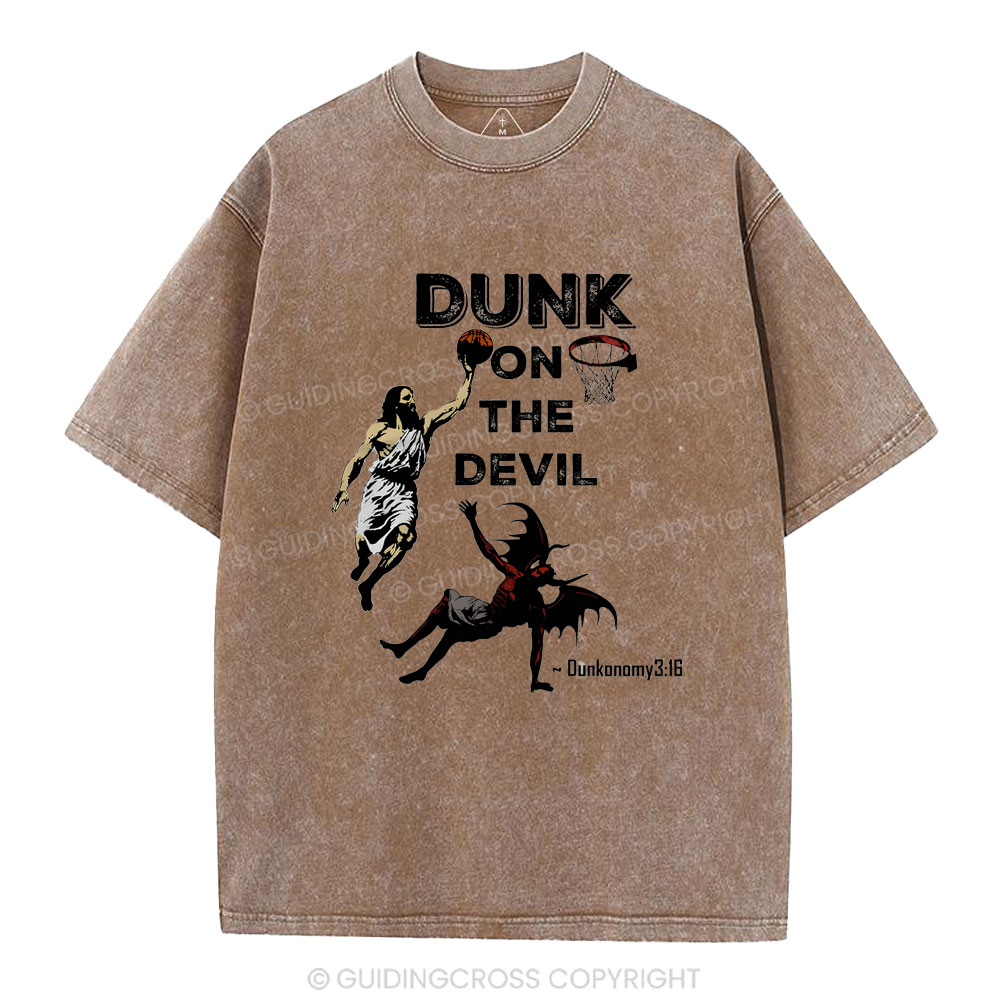 Dunk On The Devil Christian Washed T-Shirt