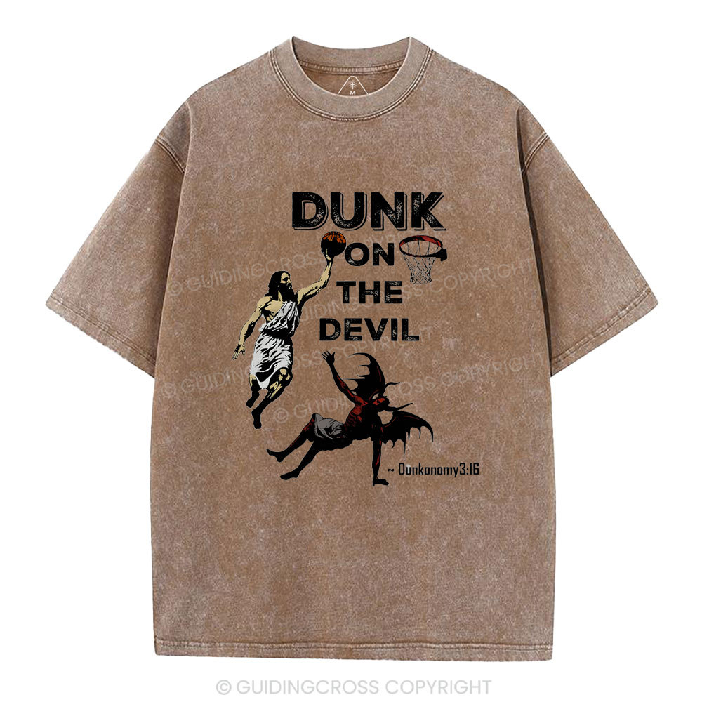 Dunk On The Devil Christian Washed T-Shirt