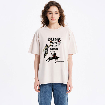 Dunk On The Devil Christian Washed T-Shirt