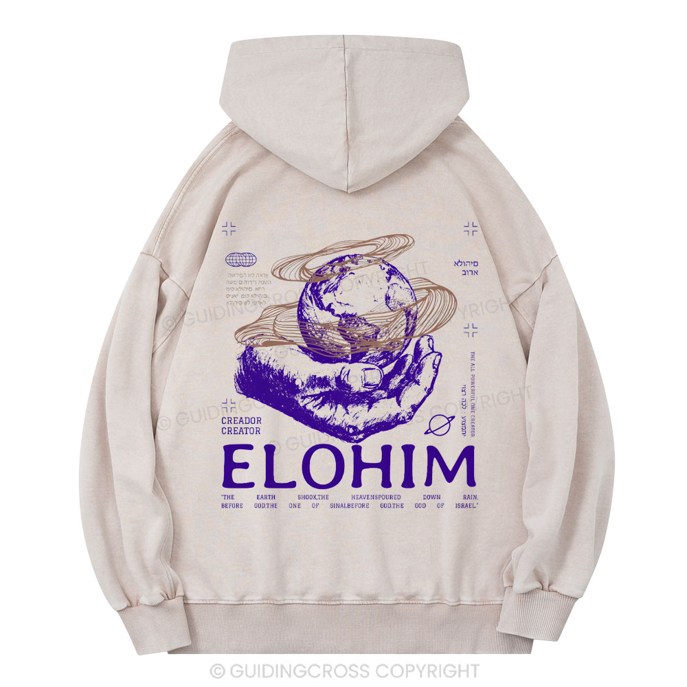 ELOHIM Christian Washed Hoodie