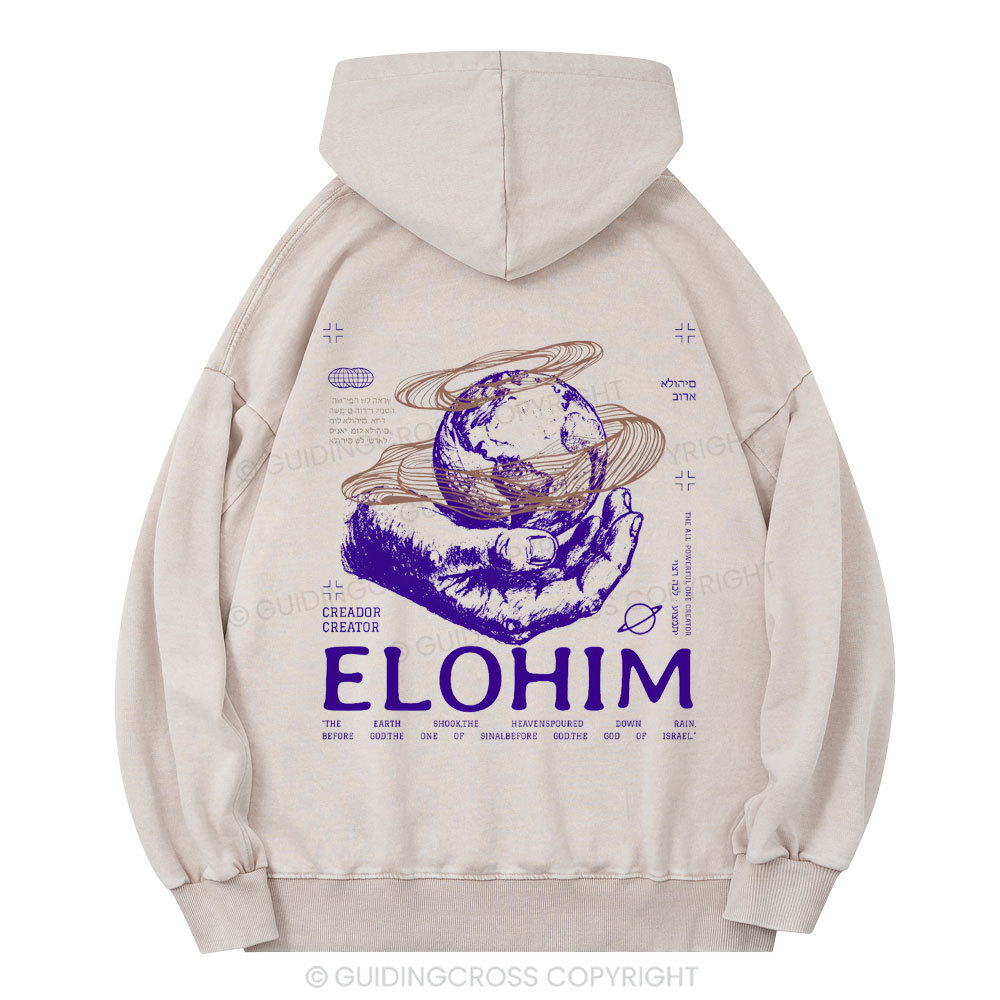 ELOHIM Christian Washed Hoodie