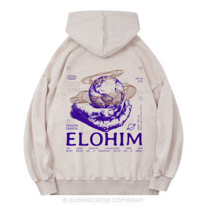 ELOHIM Christian Washed Hoodie