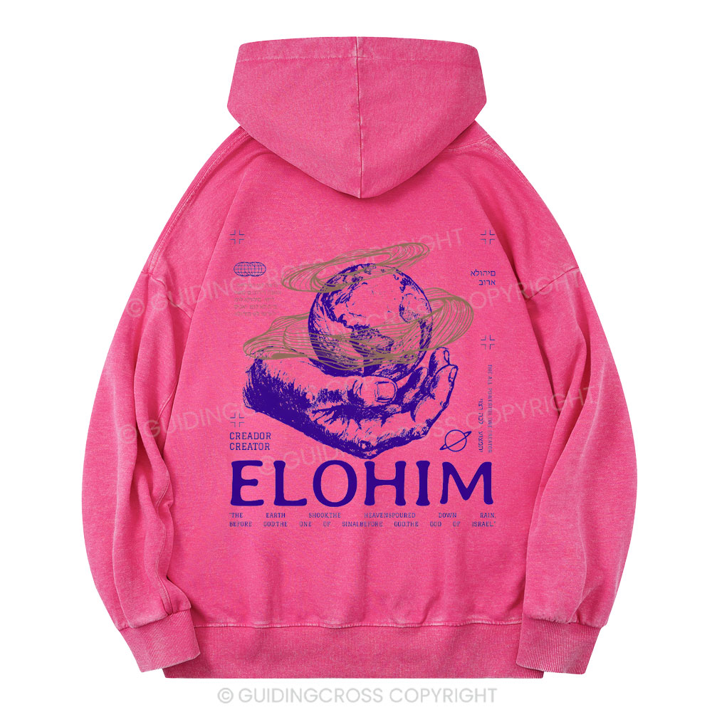 ELOHIM Christian Washed Hoodie