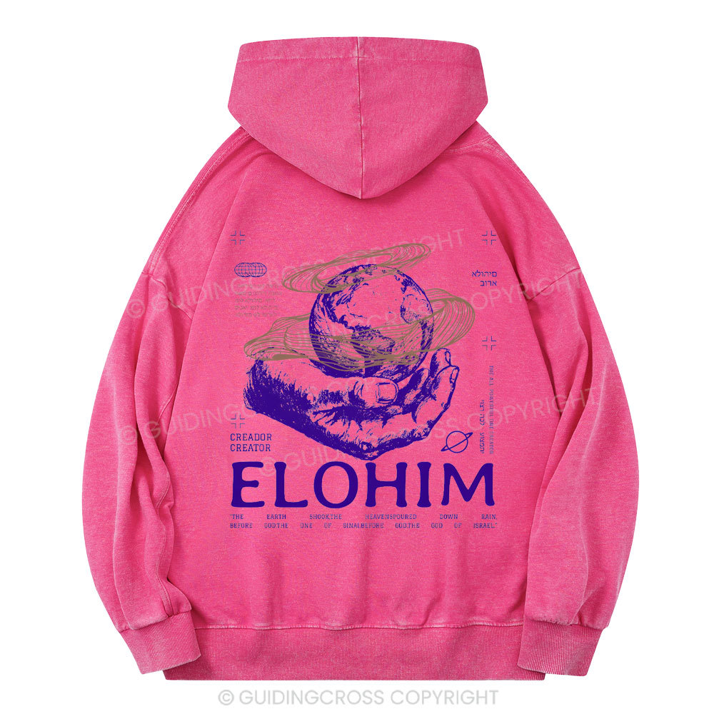 ELOHIM Christian Washed Hoodie