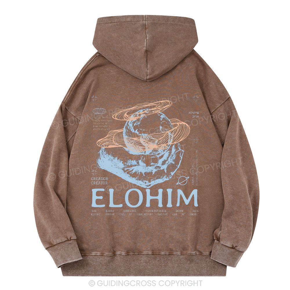 ELOHIM Christian Washed Hoodie