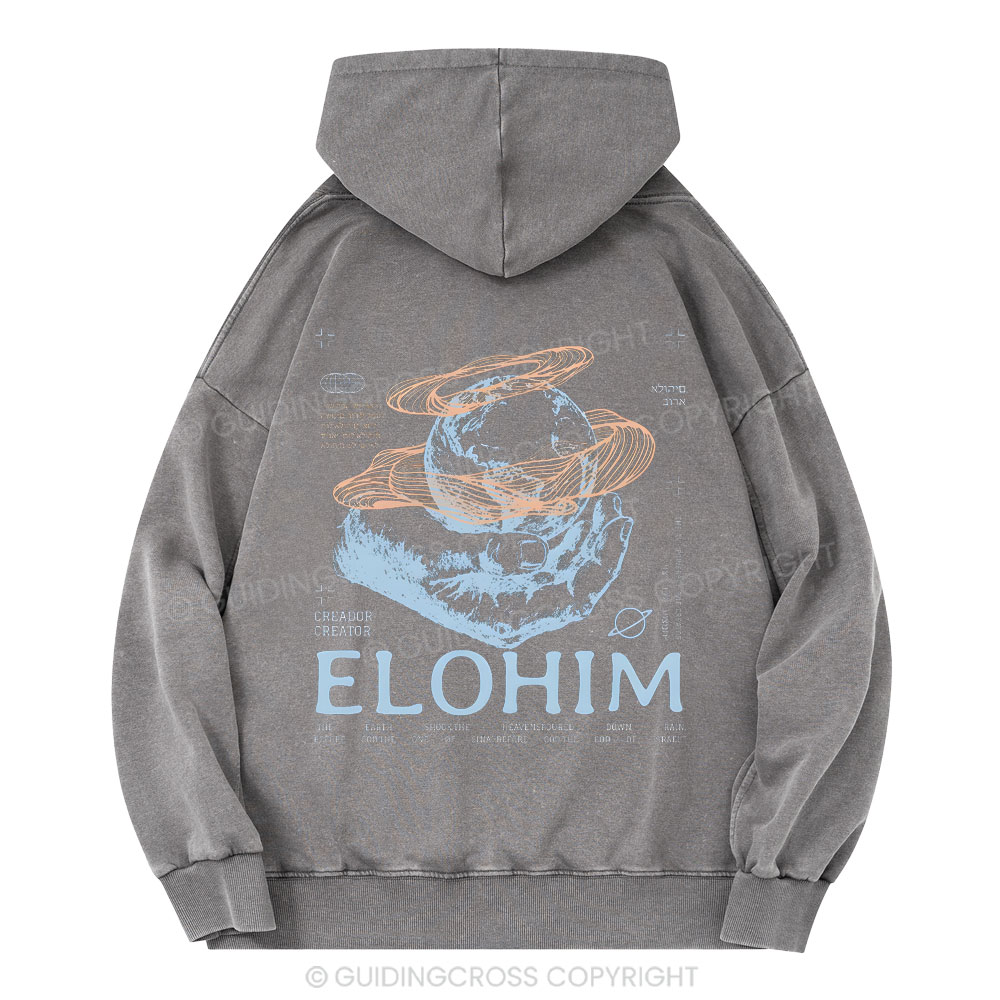 ELOHIM Christian Washed Hoodie
