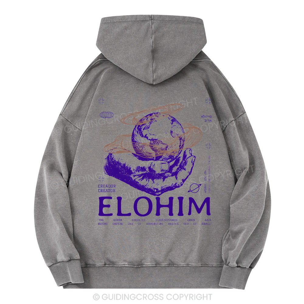 ELOHIM Christian Washed Hoodie