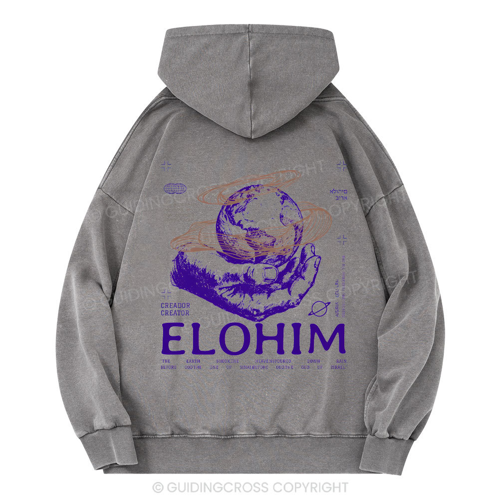 ELOHIM Christian Washed Hoodie