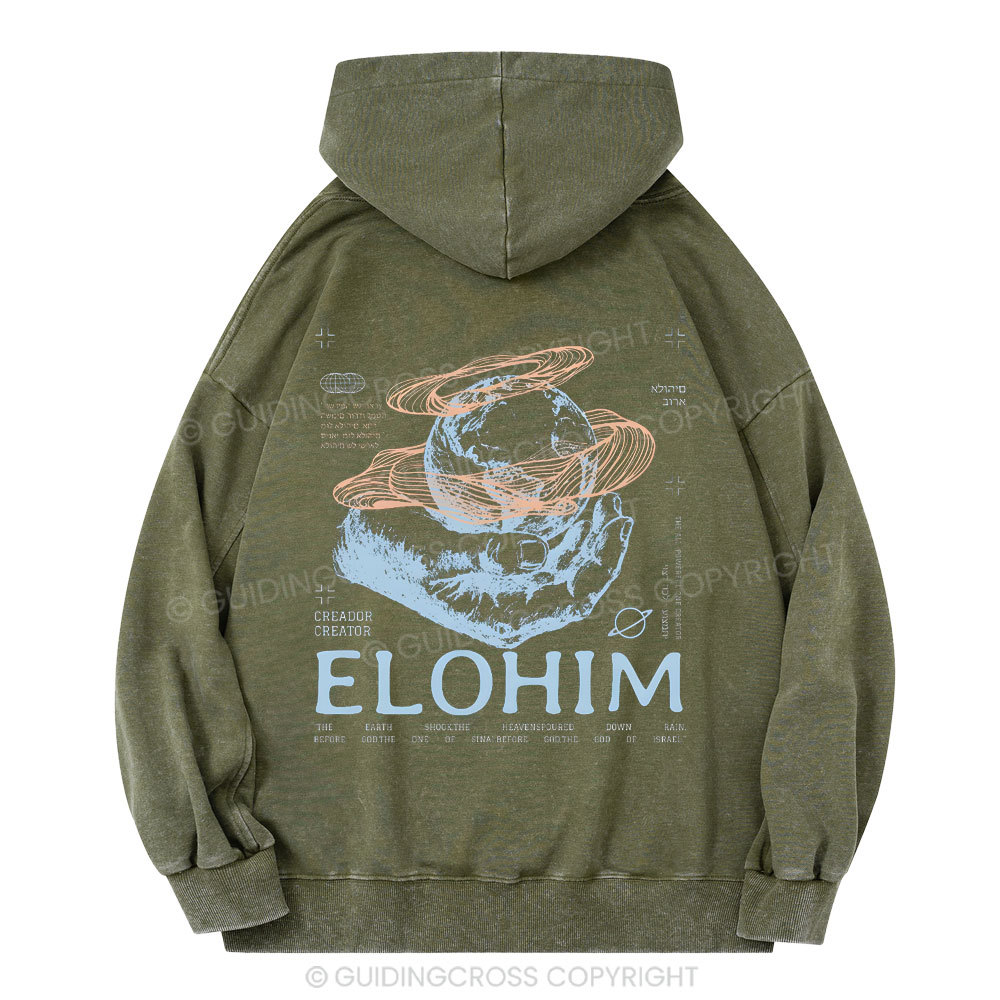 ELOHIM Christian Washed Hoodie
