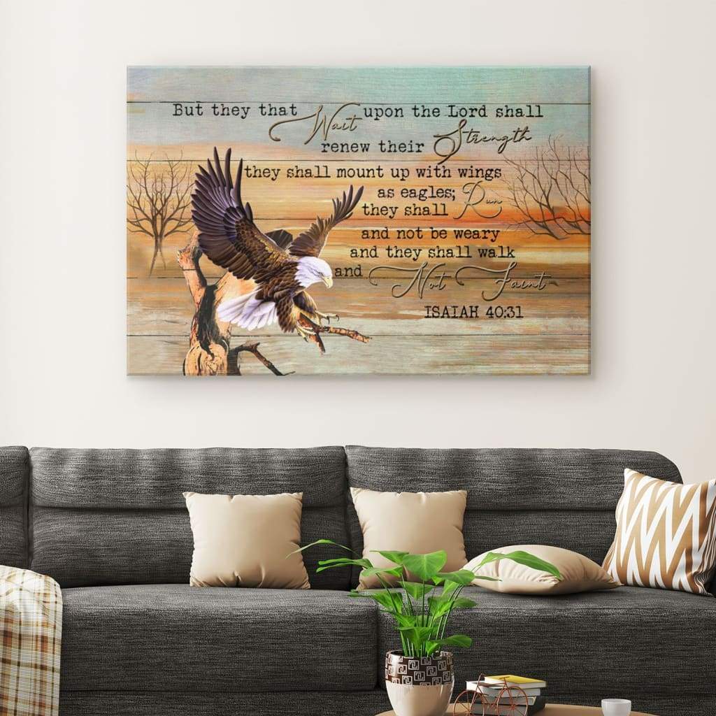 Eagle Wingspan They That Wait Upon The Lord Christian Canvas Wall Art