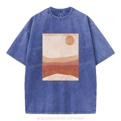 Earnestly I Seek You Christian Washed T-Shrit