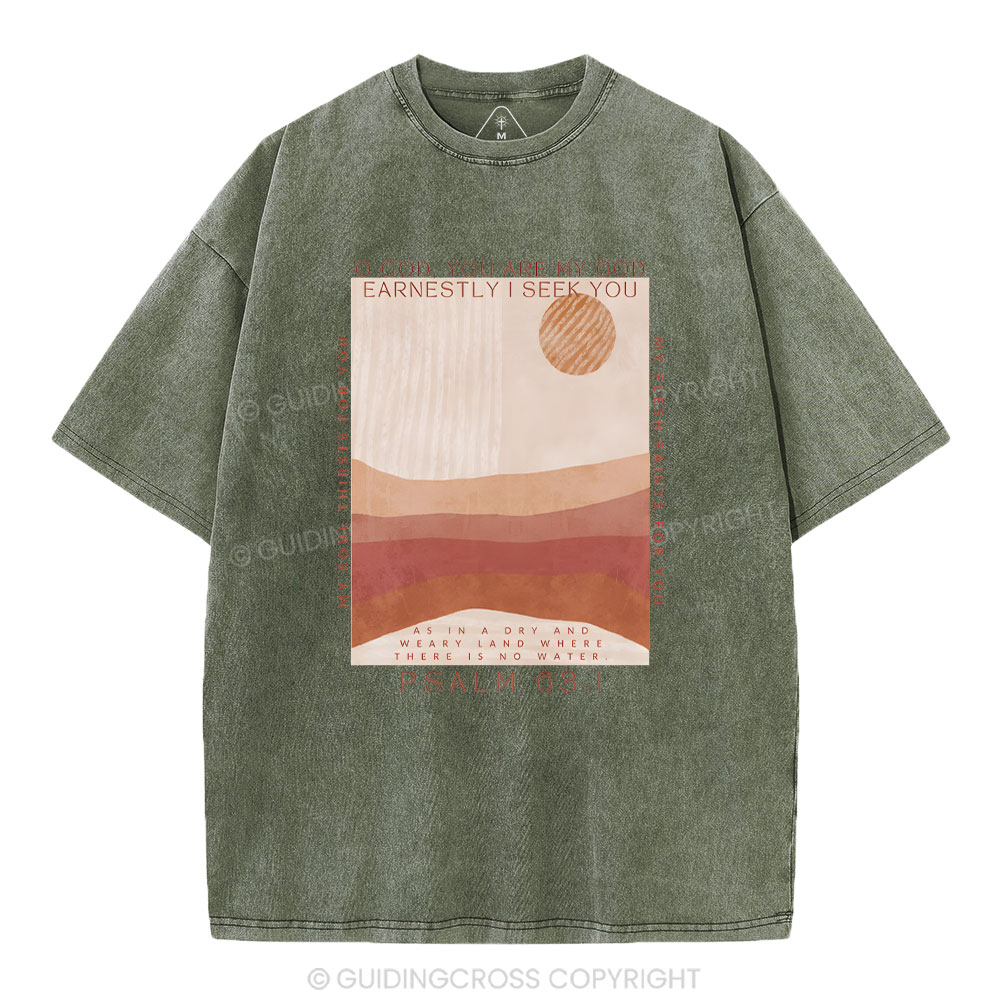 Earnestly I Seek You Christian Washed T-Shrit