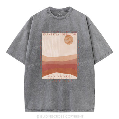 Earnestly I Seek You Christian Washed T-Shrit